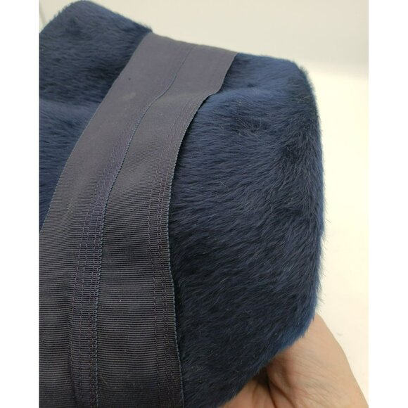 Vintage Borsalino Antica Casa Navy Faux Fur Bucket Hat With Ribbon Bow main image 4